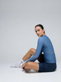 Givelo Womens Essentials Aero Blue Steel Jersey Long Sleeve Jerseys Givelo 