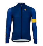 Pacto Mens Blue-Yellow Team Pro 2.0 Thermal Long Sleeve Jersey